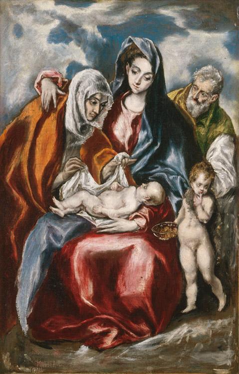 El Greco The Holy Family with St Anne and the young St John Baptist (mk08) Germany oil painting art
